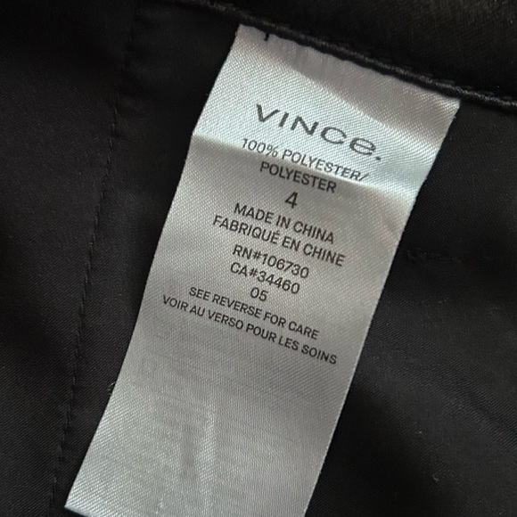VINCE Metallic Satin Crop Wide Leg Pants in Black Sz 4 - Picture 9 of 10